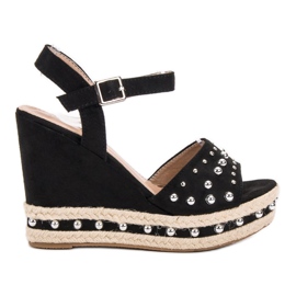 SHELOVET Sandales Avec Strass le noir