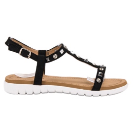 SHELOVET Sandales noires à clous