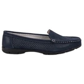 Mocassins en cuir VINCEZA bleu marine