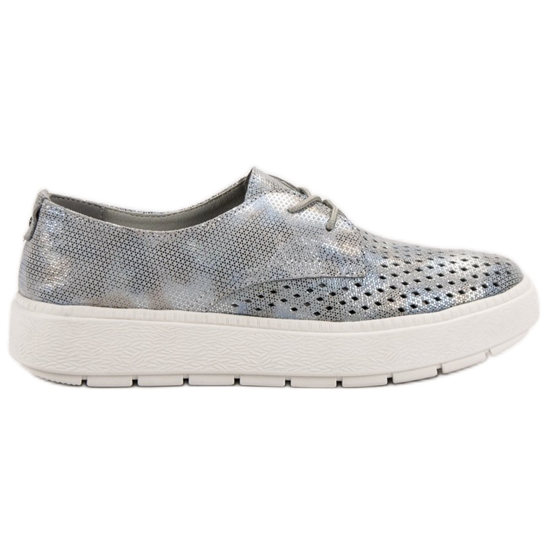 Goodin Chaussures en cuir léger gris