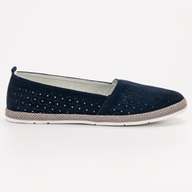 Goodin Cuir Slipony bleu marin