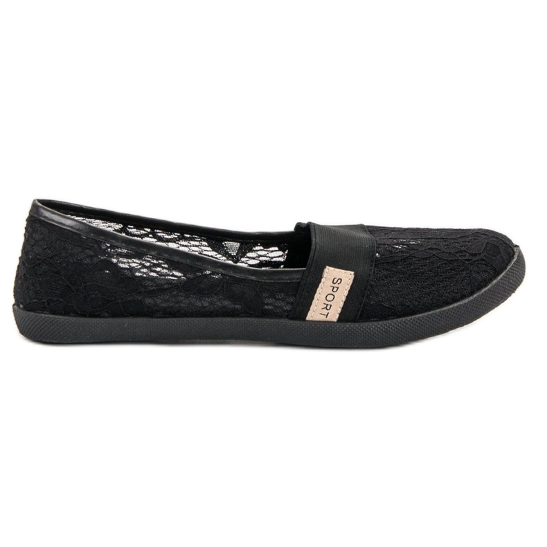 SHELOVET Ballerines en dentelle le noir