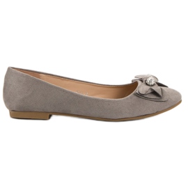Super Mode Ballerine Avec Noeud gris Super Mode Ballerine Avec Noeud gris