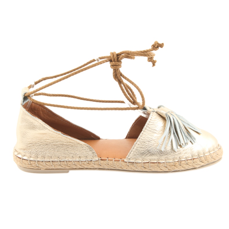 Espadrilles pour femmes, Badura, noué 4875 d'or Espadrilles pour femmes, Badura, noué 4875 d'or