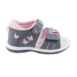 American Club Sandales fille papillon denim American DR19 bleu rose