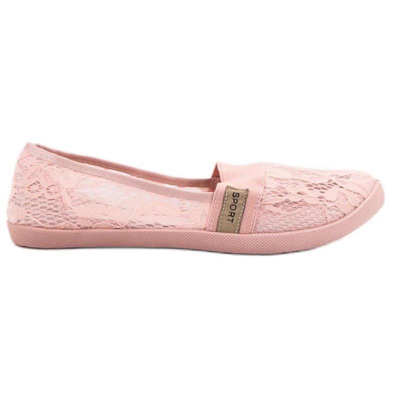 SHELOVET Ballerines en dentelle rose