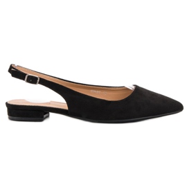 SHELOVET Ballerines en daim à la mode noir