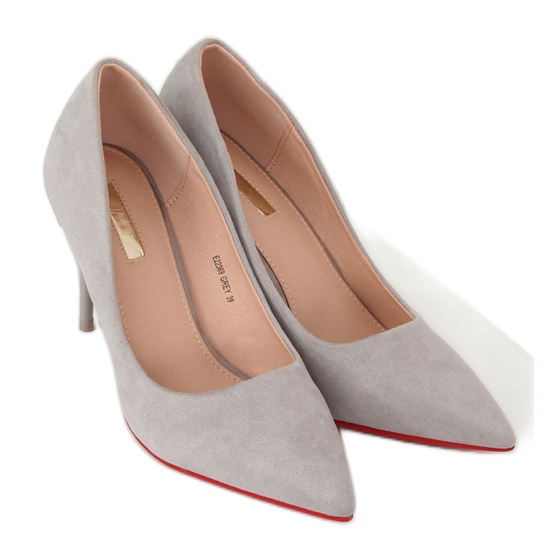 Escarpins sur une broche grise E22369 Gris Escarpins sur une broche grise E22369 Gris