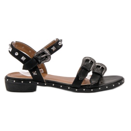 Small Swan Sandales noires à clous