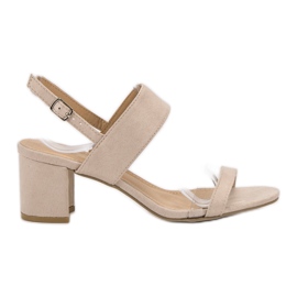 Ideal Shoes Sandales pour femmes à la mode beige