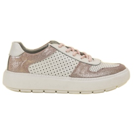 Goodin Chaussures de brocart en cuir blanc
