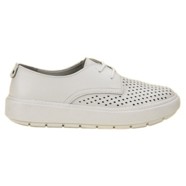 Goodin Chaussures en cuir léger blanc