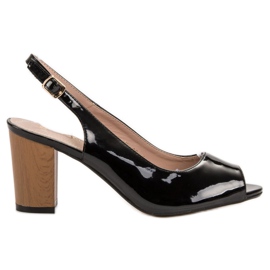 Goodin Sandales femme vernies noir