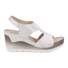 Goodin Sandales compensées confortables blanche