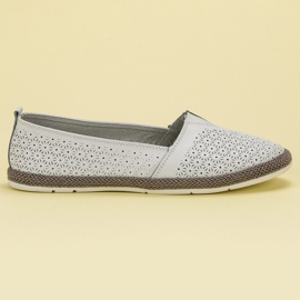 Goodin Cuir Slipony blanc