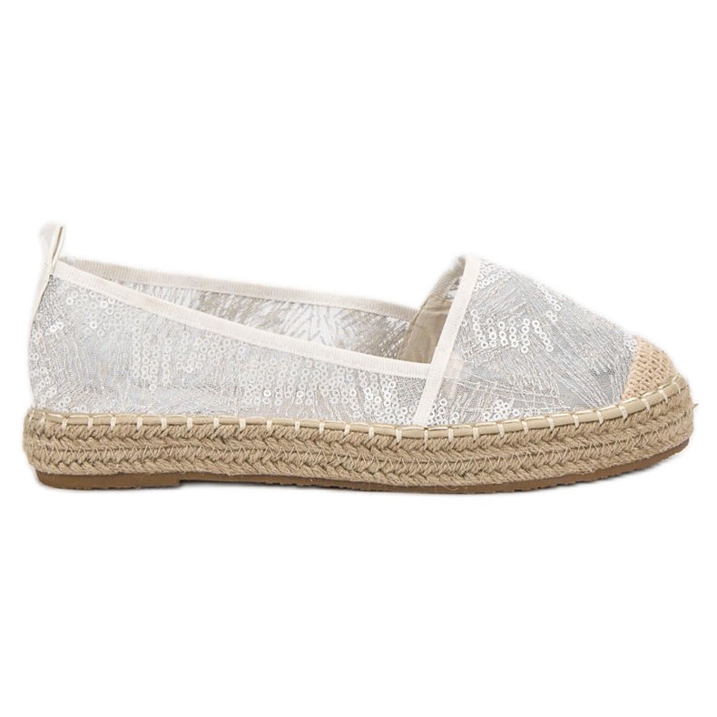 SHELOVET Espadrilles en dentelle blanche