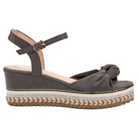 Groto Gogo Sandales Espadrilles en Daim gris