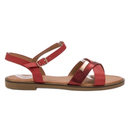 L. Lux. Shoes Sandales rouges élégantes L. Lux. Shoes Sandales rouges élégantes