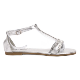 L. Lux. Shoes Sandales plates gris L. Lux. Shoes Sandales plates gris