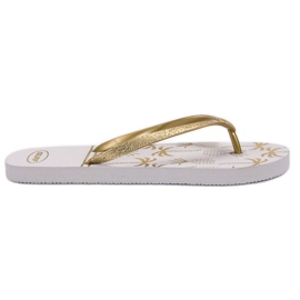 SHELOVET Des tongs légères blanche jaune