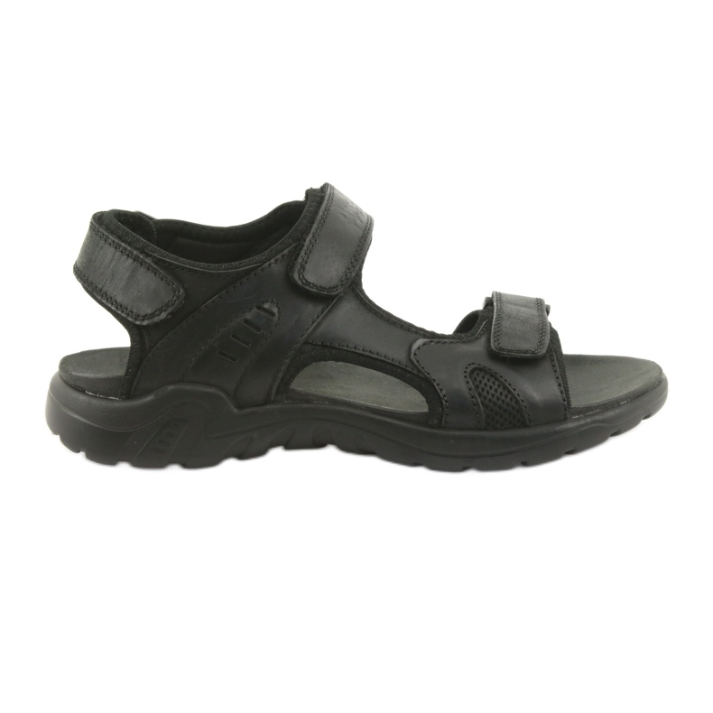 American Club Sandales de sport américaines en cuir noir CY11 le noir