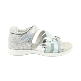 American Club Sandales des filles avec talon GC26 Insert en cuir argent