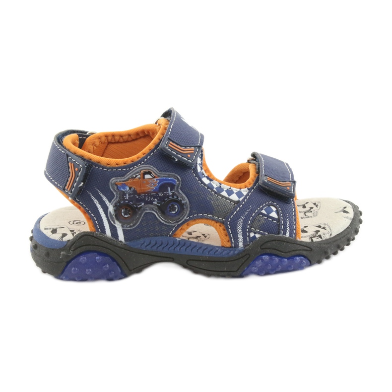 Sandales Monster Truck American Club HL18 bleu marine orange