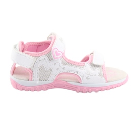 Sandales de sport fille American Club blanc gris rose