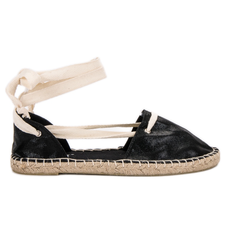 Cm Paris Espadrilles nouées le noir