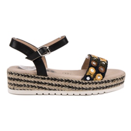 SHELOVET Sandales sur la plate-forme noir