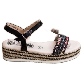 SHELOVET Sandales sur la plate-forme noir