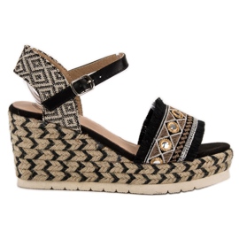 Aclys Sandales sur l'Etno Wedge le noir