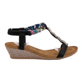 SHELOVET Sandales avec ornements noir