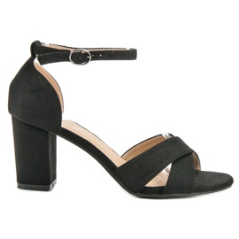 Best Shoes Sandales en daim noires