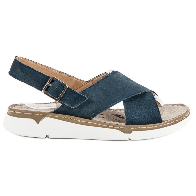 Filippo Sandales en cuir sur la plate-forme bleu