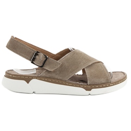 Filippo Sandales en cuir sur la plate-forme brun