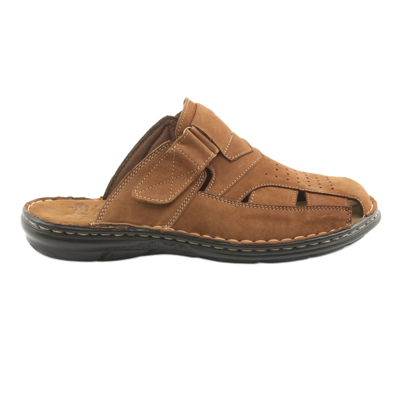 Chaussons homme léger PU American Club CY05 bas brun