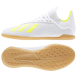 Chaussures d'intérieur adidas X 18.3 In Jr BB9397 multicolore blanc