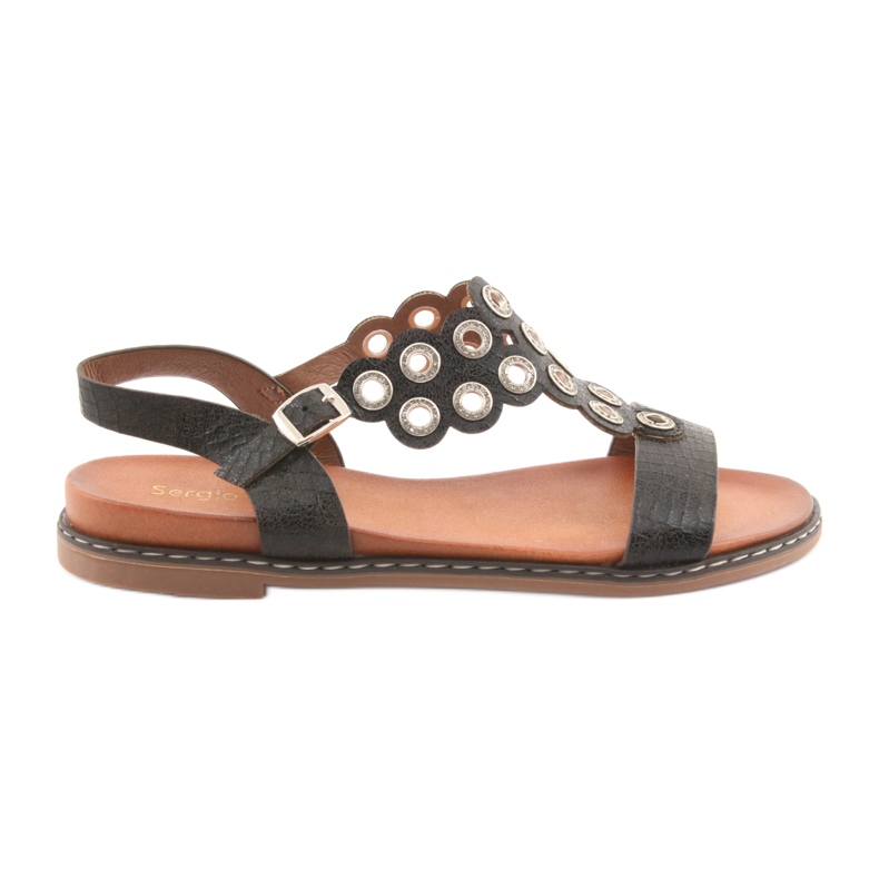 Sandales pour femmes avec strass noirs par Sergio Leone le noir Sandales pour femmes avec strass noirs par Sergio Leone le noir