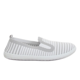 Gris XJ-2909 Baskets slipon grises blanc