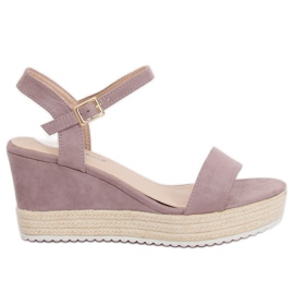 Espadrilles compensées violettes LY9109 Violet