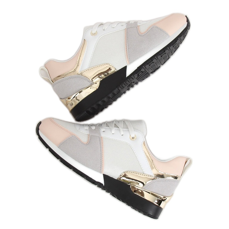 Chaussures de sport blanches B-01 BLANC / ROSE multicolore