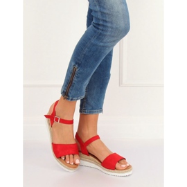 Sandales à talons bas rouge 7868-KL Rouge II-GAT