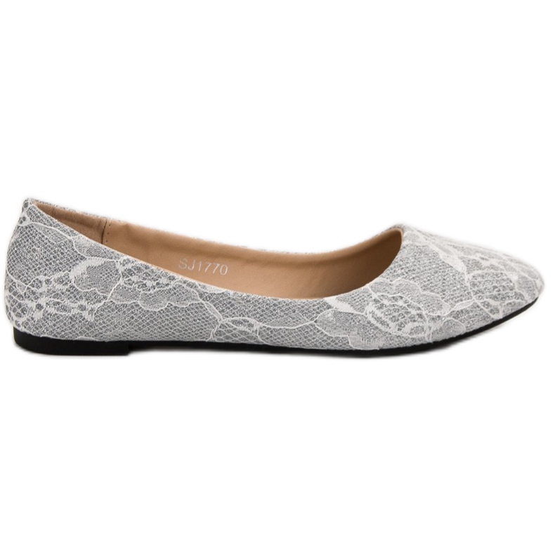 SHELOVET Ballerines En Dentelle À Paillettes gris