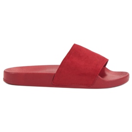 SHELOVET Pantoufles de sport en daim rouge
