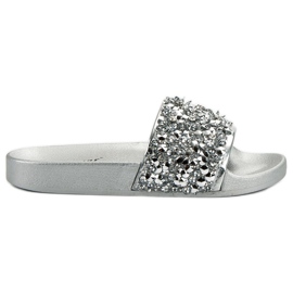 Seastar Pantoufles argentées élégantes gris