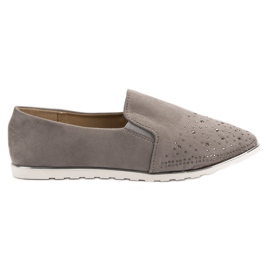 SHELOVET Slipons en daim gris