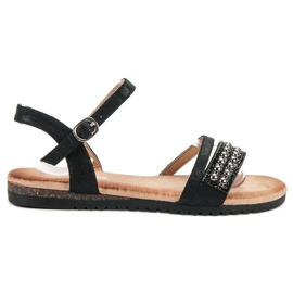 Groto Gogo Sandales À Paillettes noir