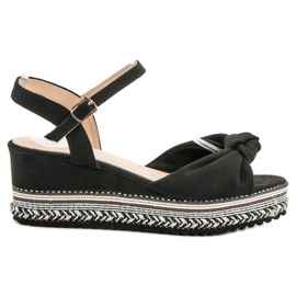 Groto Gogo Sandales Espadrilles en Daim noir