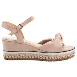 Groto Gogo Sandales Espadrilles en Daim brun